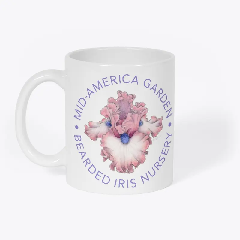 Mid-America Garden Pink/White Iris Logo