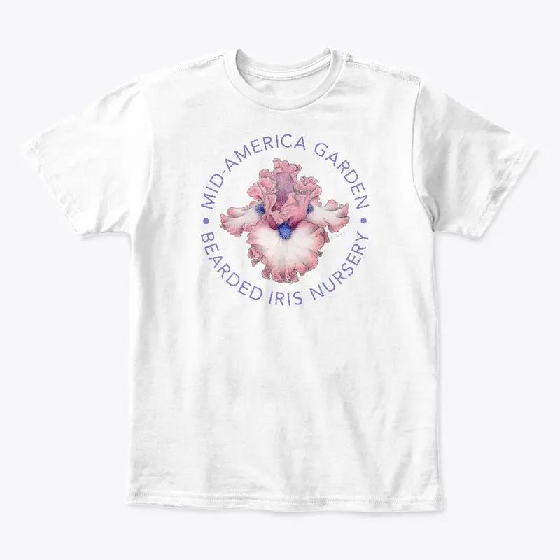 Mid-America Garden Pink/White Iris Logo